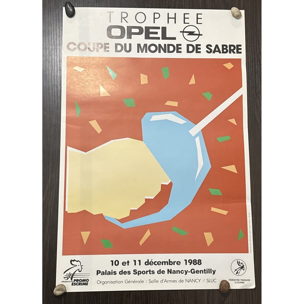 Fencing Poster France 1988 ( Trophee OPEL coupe du monde de sabre )